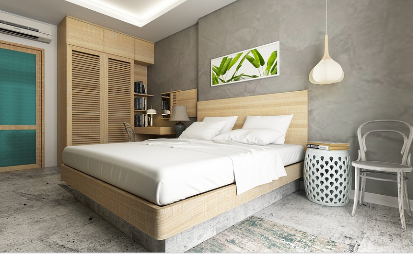 bed in bedroom